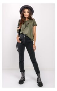 T-shirt Liu Jo Z Guzikami Khaki