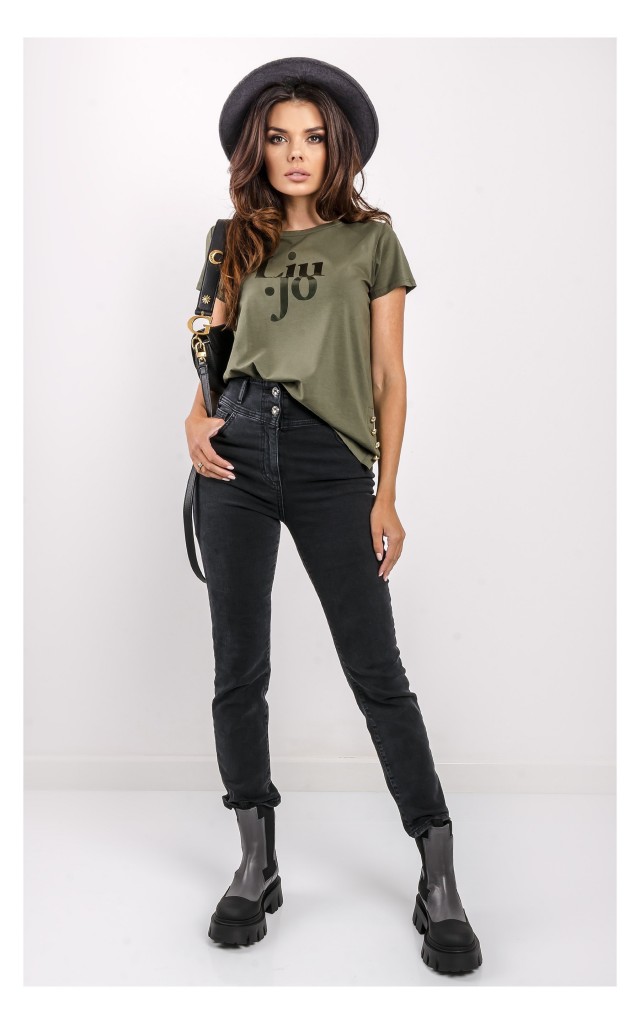 T-shirt Liu Jo Z Guzikami Khaki