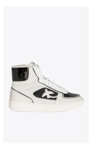 Sneakersy Pinko Harlow Za Kostkę Biało Czarne
