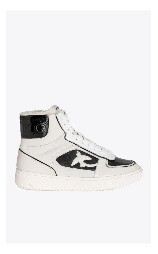 Sneakersy Pinko Harlow Za Kostkę Biało Czarne