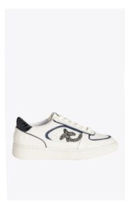 Sneakersy Pinko Brook Z Aplikacją Biało Grantatowe