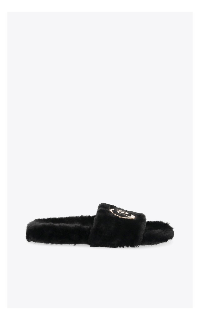 Kapcie Liu Jo Ze Sztucznego Futerka Czarne