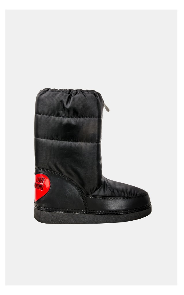 Śniegowce Love Moschino Z Logowanym Zamkiem Czarne