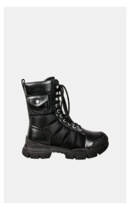 Sneakersy Love Moschino Wyższe Trekkingowe Czarne
