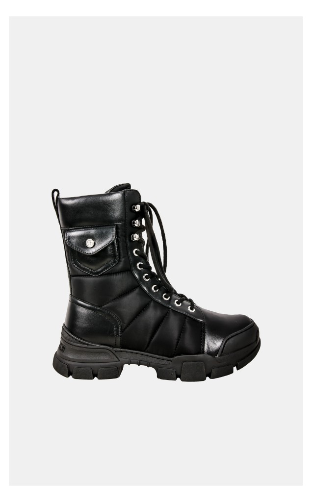 Sneakersy Love Moschino Wyższe Trekkingowe Czarne