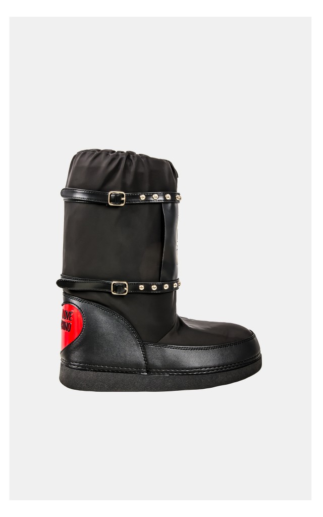 Śniegowce Love Moschino Z Ozdobnymi Nitami Czarne