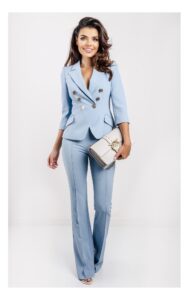 Marynarka Elisabetta Franchi Dwurzędowa Baby Blue