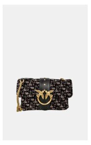 Torebka Pinko Love Mini Monogram Czarno-Fioletowa