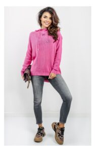 Sweter Pinko Brendola Z Kapturem Różowy