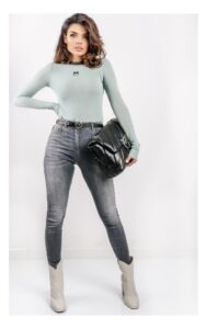 Bluzka Pinko Bell Z Logo Pastelowy