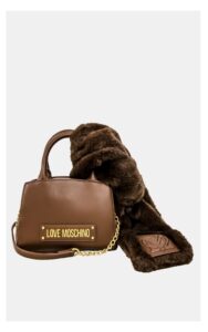 Torebka Love Moschino Z Szalem Brązowy