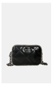 Torebka Guess Crossbody Pikowana Z Łańcuchem Czarna