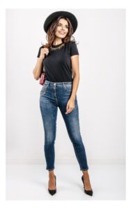 T-shirt Elisabetta Franchi Z Naszyjnikiem Czarny