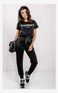 T-shirt Twin Set Logowany Nero