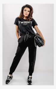 Spodnie Twin Set Z Neoprenu Czarne