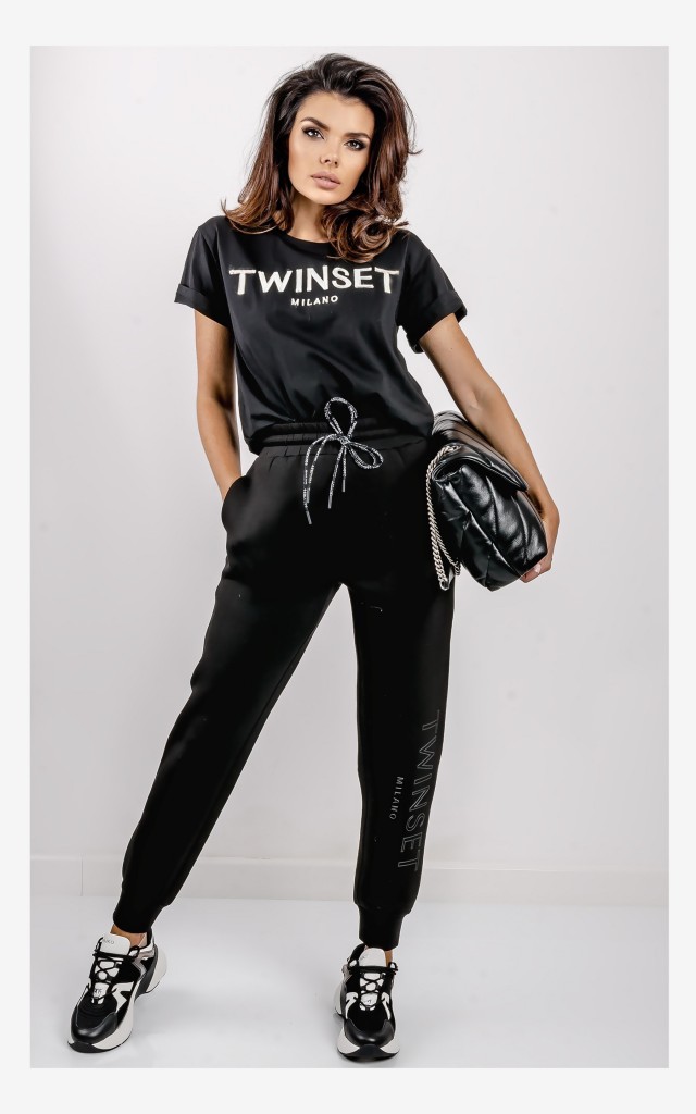 Spodnie Twin Set Z Neoprenu Czarne