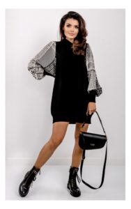 Sukienka Twin Set Maxi Wzorzyste Rękawy Czarny