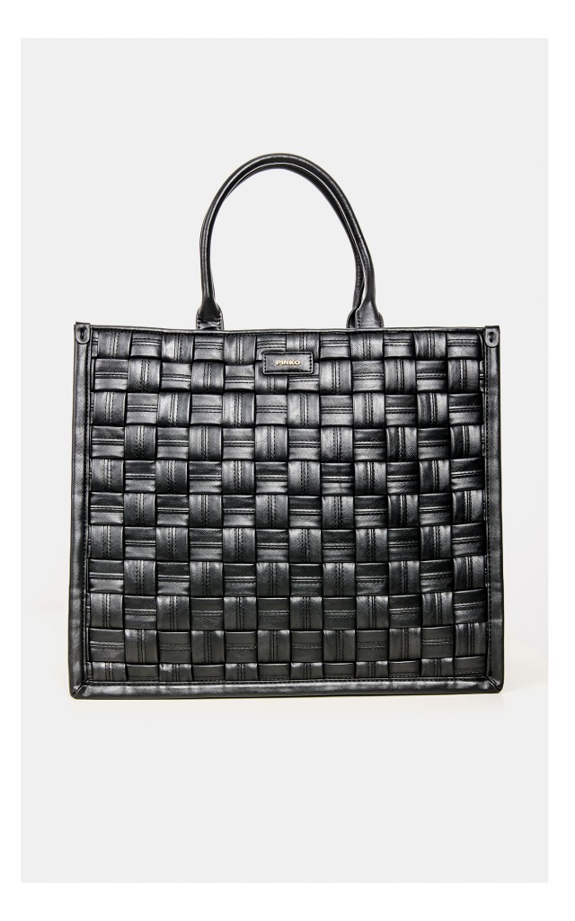 Torebka Pinko Shopping Weave Pleciona Czarna