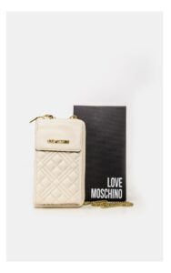 Portfel Na Łańcuszku Love Moschino Pikowany Kremowy