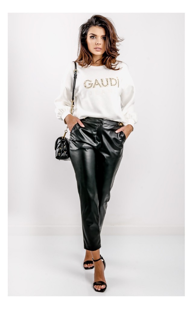 Bluza Gaudi Logowana Z Dżetami Ecru