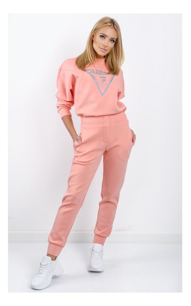 Bluza Guess Trójkątne Logo Brzoskwiniowa