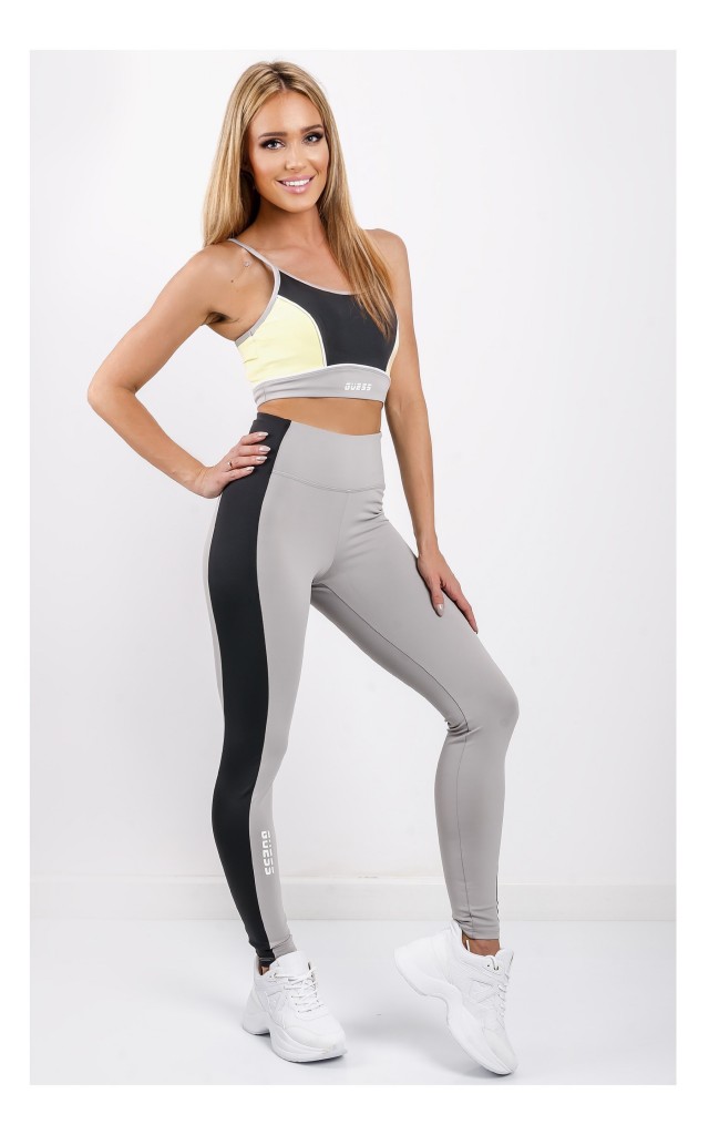 Legginsy Guess Sportowe Szaro Czarne