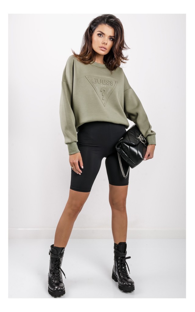 Bluza Guess Logowana Oliwkowa