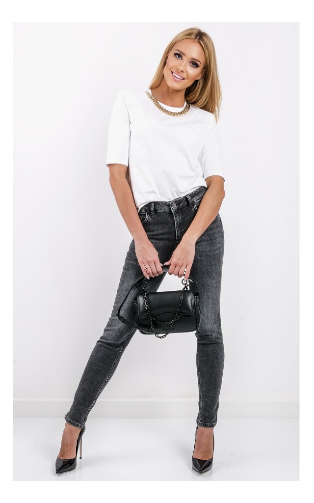 T-shirt Liu Jo Z Łańcuchem Biały