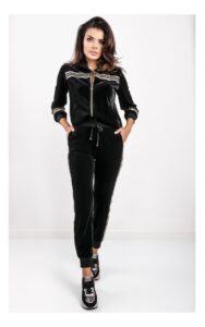 Bluza Liu Jo Sport Welurowa Z Dżetami Czarna