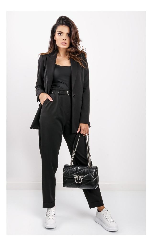 Spodnie Guess Z Paskiem Eleganckie Czarne