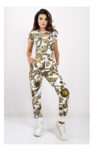 Crop Top Versace Biały W Barokowy Print