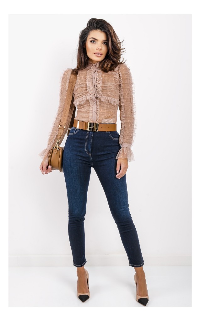 Jeansy Elisabetta Franchi Rurki Granatowe