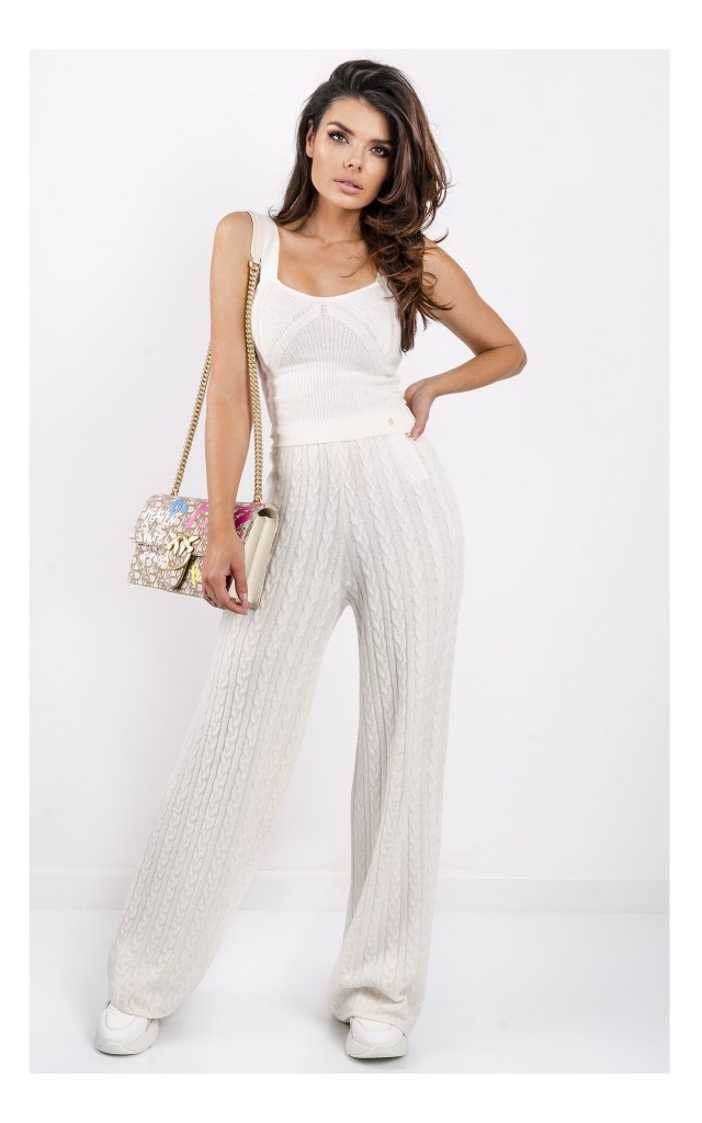 Top Guess Dzianinowy Kremowy