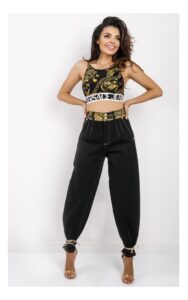 Top Versace Sportowy W Print Czarny