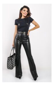 T-shirt Elisabetta Franchi Z Perełkami Czarny