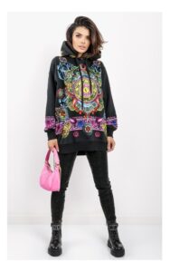 Bluza Versace Oversize Z Kapturem Czarna
