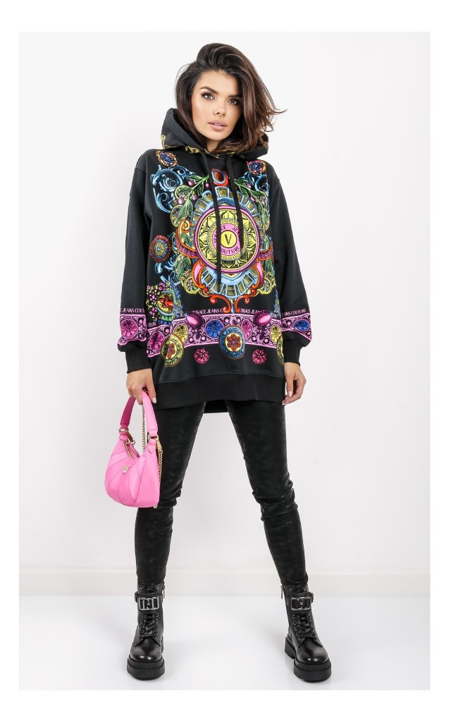 Bluza Versace Oversize Z Kapturem Czarna