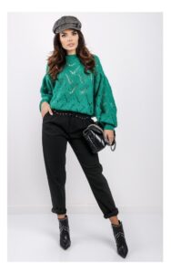 Sweter Twin Set Maxi Ażurowy Zielony