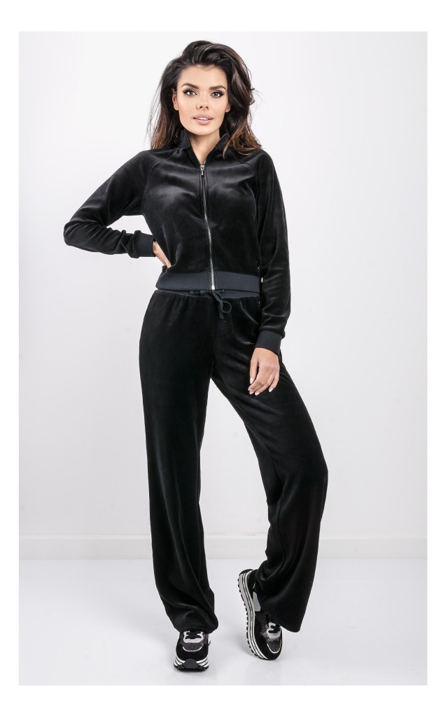 Bluza Guess Welurowa Rozpinana Czarna