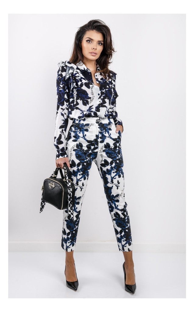 Spodnie Love Moschino Cygaretki W Kwiatowy Print