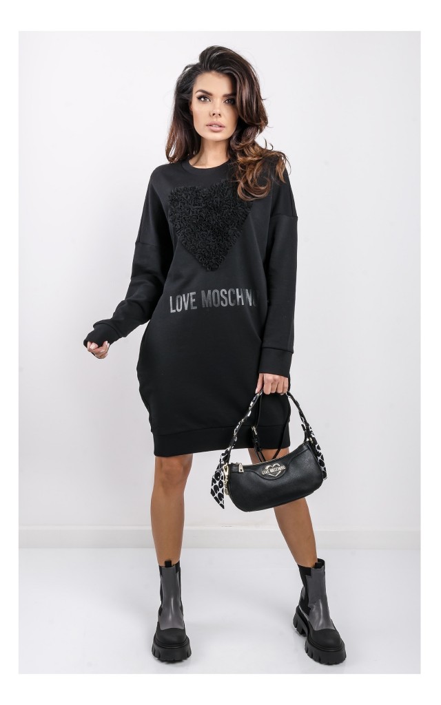 Sukienka Love Moschino Tiulowe Serce Czarna