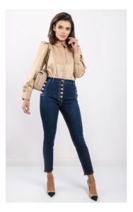 Jeansy Elisabetta Franchi Wysoki Stan Granatowe