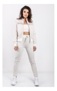 Spodnie Guess Dopasowane Monogram Beżowe