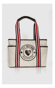 Torba Love Moschino Shopper Logo Beżowa