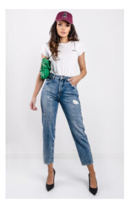Jeansy Patrizia Pepe Mom Fit Niebieskie