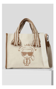 Torba Karl Lagerfeld Shopper Z Ikoną Beżowa