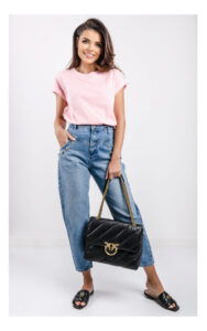 T-shirt Pinko Treviglio Basic Różowy