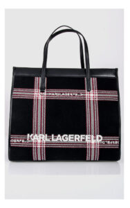 Torba Karl Lagerfeld Czarna W Kratę