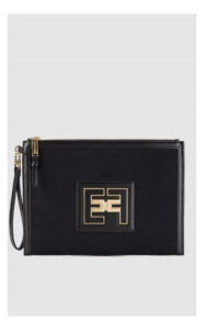 Kopertówka Elisabetta Franchi Logo Czarna