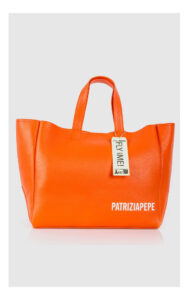 Torba Patrizia Pepe Duża Shopper Pomarańczowa